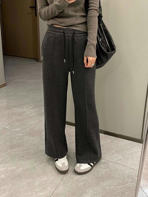 D120237秋冬季加绒松紧抽绳高腰糯米裤女款长裤 商品图7