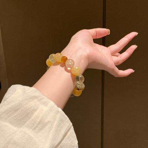 ARSIS｜晶石系列 金辉纳财·黄水晶黄胶花串珠手链 商品图3