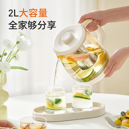 九阳2.0升L大容量养生壶煮茶器316L不锈钢茶篮电水壶花茶壶烧水壶 商品图4