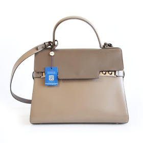 【95新】DELVAUX德尔沃Tempete大号灰色Tempete手提单肩包女士251125AK07