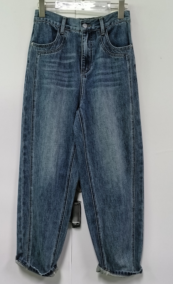 NC一粒扣多层口袋设计感牛仔哈伦裤50812秋季012253033053