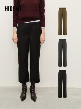 HIDEMI 精纺羊毛薄款直筒显瘦九分西裤