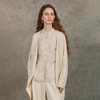 Famecoco范可儿肌理感开身毛衫气质百搭纯棉外搭中长款FAD6DF100 商品缩略图0