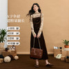 【12/03新品】熙世界琥珀流光风套装女冬季复古扎染打底衫丝绒吊带连衣裙两件套 商品缩略图2