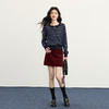 【12/03新品】熙世界28支柔肤纱韩系条纹针织开衫女秋冬休闲甜美圆领毛衣短外套 商品缩略图1