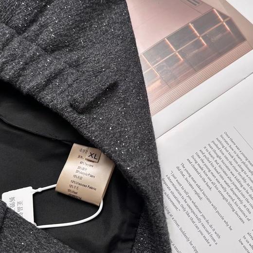 D120225冬季老钱风亮片羊毛毛呢高腰A字加厚短裤 商品图14