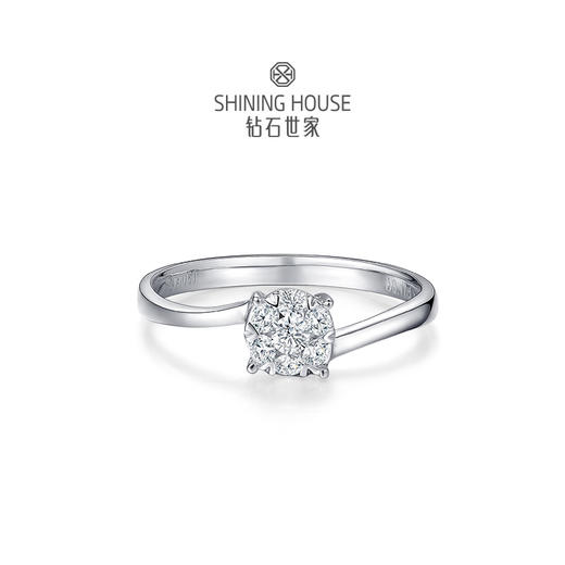 【甄选钻饰】【专享】钻石世家  幸福花球系列 18K金钻石戒指 显钻钻石戒指简约钻戒 浪漫捧花设计（主石约0.16ct） 商品图2