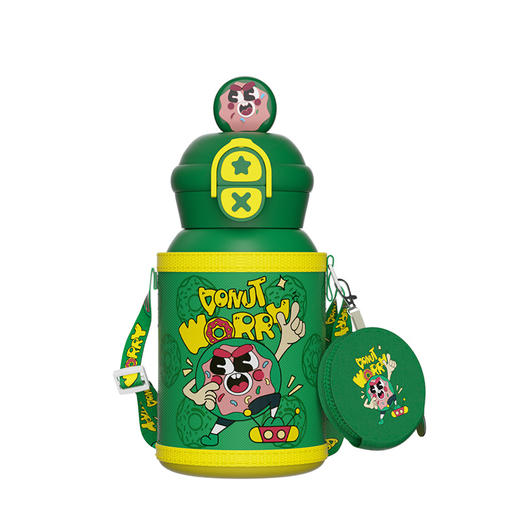 「一盖双饮！数色可选」卡通新款公仔儿童保温杯不锈钢男女水杯儿童学生可爱杯子餐饮用具 商品图4