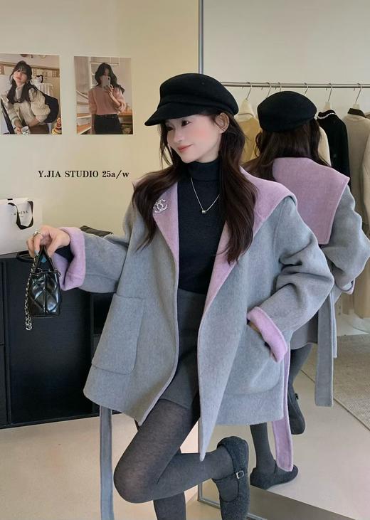 【西蒙日记青乔慕染撞色双面羊毛呢大衣HDYPHJL】纯手工裁剪缝制，一件能穿三五年‼ ✅绝对是惊艳四座的秋冬战袍·更有设计感、更时髦、更贵气-XMRJ 商品图3