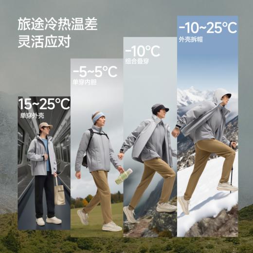 蕉下男士弹力气绒冲锋衣（可拆帽、高暖内胆）LS103 商品图3