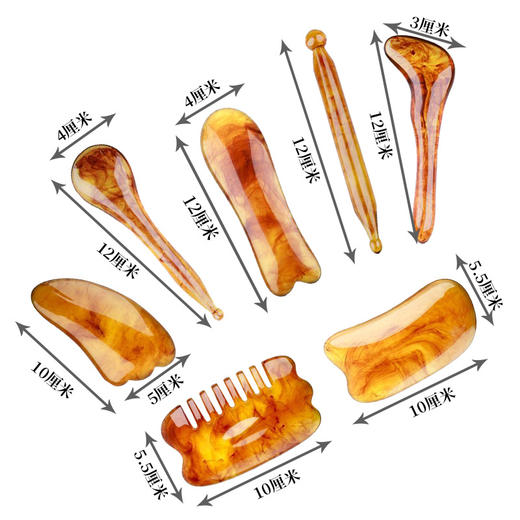 琥珀刮痧按摩板全身通用面部脸部眼部拨筋棒美容院拔经棒点穴笔 商品图0