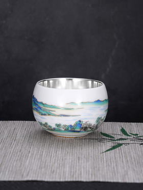 子佩集S999银【空山静】茶具【JLT018】纯银茶杯摆件2412