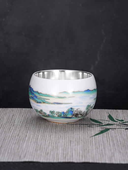 子佩集S999银【空山静】茶具【JLT018】纯银茶杯摆件2412 商品图0
