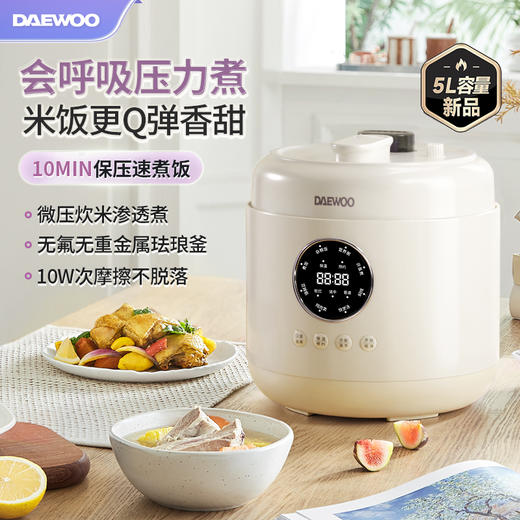 【压力煮饭更Q弹更香甜】大宇变压瞬沸电压力锅DY-YLG07 煮饭焖炖二合一 10min保压速煮饭 双向翻滚加热 6大菜单 珐琅油内胆 5L大容量能煮20碗饭 商品图1