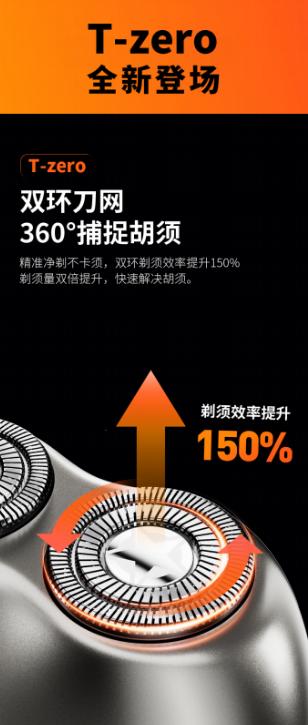JEEP美国吉普便携剃须刀电动刮胡刀旋转充电式迷你全身防水 男生情人节父亲节礼物 陨石灰礼盒装 商品图5