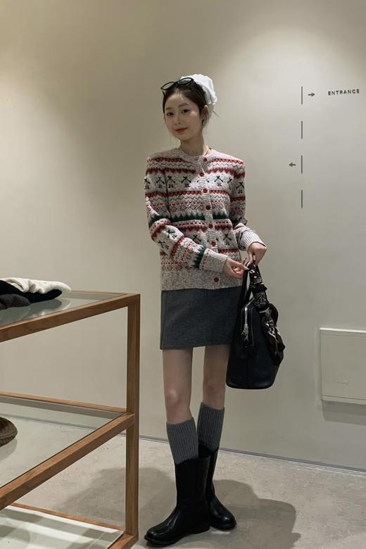 Stay2Weeks 圣诞文艺复古提花舒适针织开衫 21905 商品图6