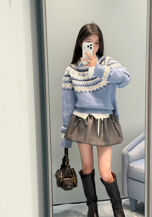 缪缪 baby蓝费尔岛毛衣(KX*MM) 商品图1