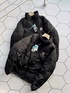 D120205美式复古Logo立领羽绒保暖防寒夹克外套男女款