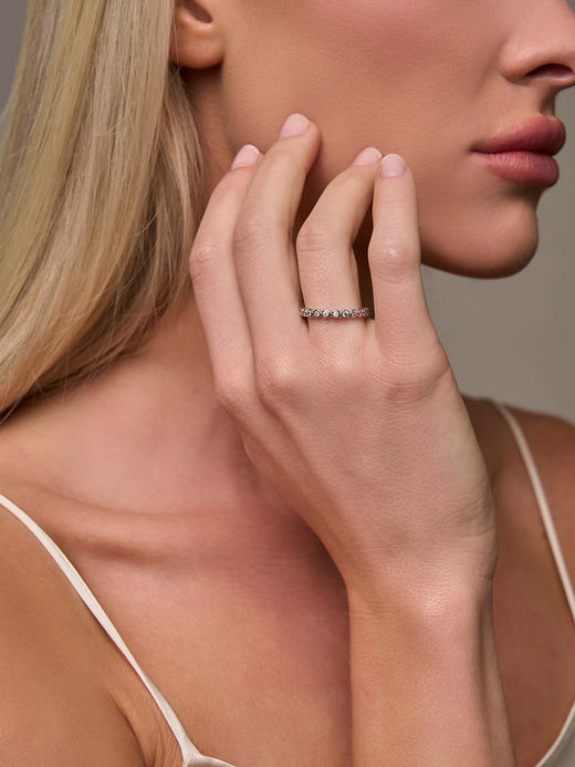 订购8周到｜Lili Claspe-Reese-瑞茜 银色 迷你 叠叠乐 锆石 戒指［美国设计师］ 商品图0