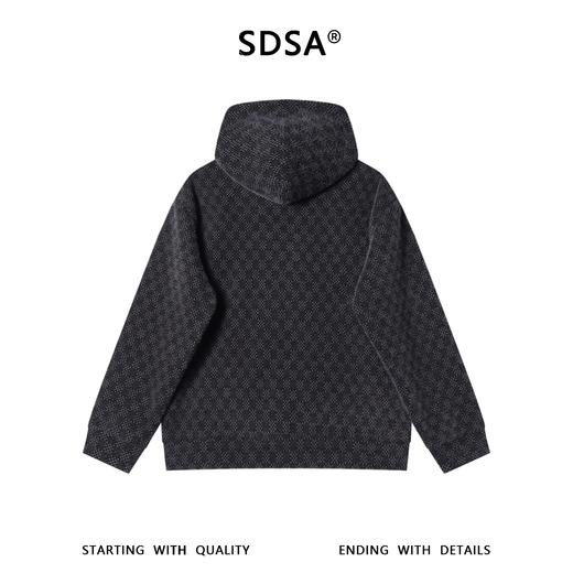 SDSA男士秋冬新款痞帅男装潮牌简约提花绒毛拉链开衫卫衣外套百搭 商品图4