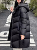 【 连帽立领】阿菁娜冬季新款显瘦中长款羽绒服连帽立领双倍暖直身剪裁松弛感高蓬松鸭绒F30D216022 商品缩略图5