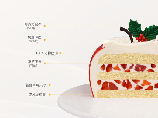 ※【圣诞平安果】4英寸 冰淇淋/草莓生日蛋糕 商品图2