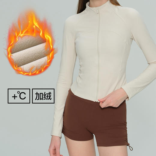 秋冬加厚加绒裸感立领修身健身显瘦运动健身瑜伽服外套ADWT53014 商品图0