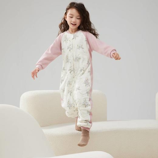 蕾蒂巴蒂 儿童恒温单导睡袋 宝宝防踢被神器 秋冬男女童连体加厚保暖分腿睡衣童装 商品图1