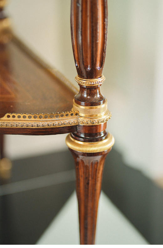 独角鹿西洋古董19世纪末法国出品路易十六风格细木镶嵌边桌 商品图5