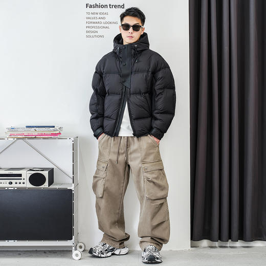 徐太浪【云朵泡芙感 辑行保暖】连帽羽绒服男冬季厚款面包服外套 商品图2