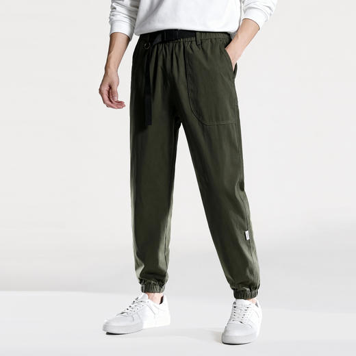 【100%棉】圣得西2025年男士冬季新款休闲裤中腰松紧宽松束脚裤 商品图11