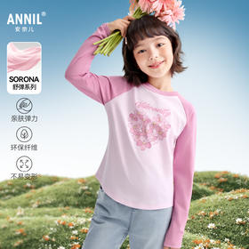 女童圆领长袖针织衫春季新款安奈儿童装EG611579