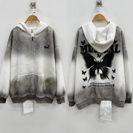 NC连帽喷漆渐变图案卫衣外套50729（白）秋季253060370321 商品图2