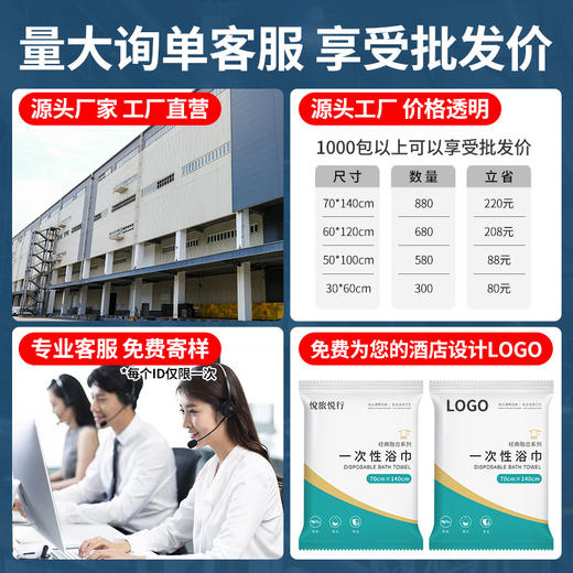 一次性浴巾毛巾独立包装套装出差旅行加厚加大吸水酒店宾馆专用品 商品图3