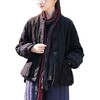 25棉麻文艺复古拼色盘扣宽松压条立领短款棉袄女亚麻夹棉加厚棉衣 商品缩略图4