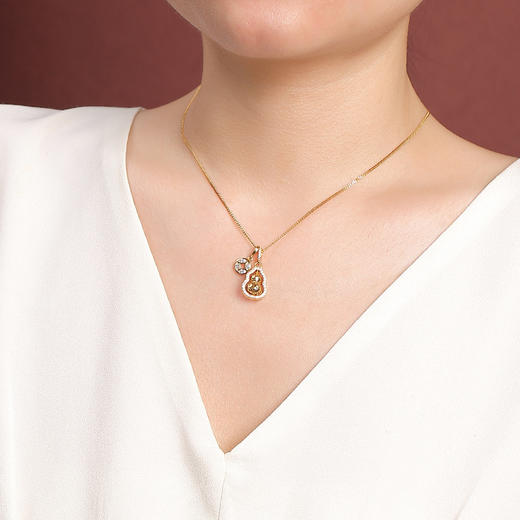 【福禄转运】S925纯银镂空葫芦福禄铜钱钱币可转动套链【CW-XL00440】 商品图3