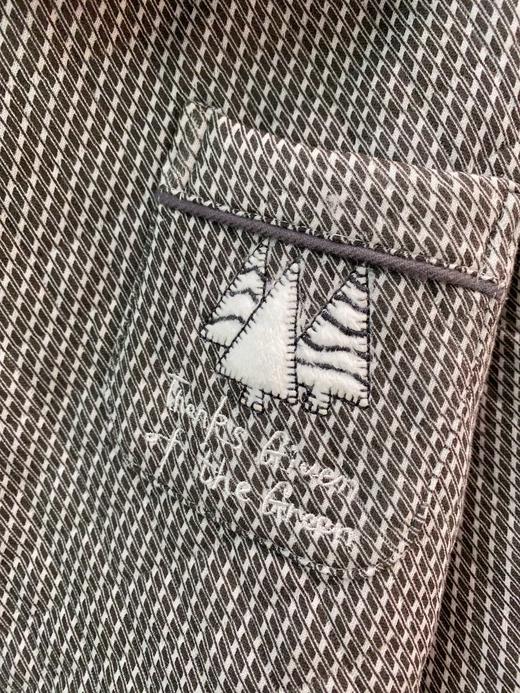 松植屋男女情侣款《杉树》纯色简约设计翻领三层空气棉加厚夹棉睡衣家居服套装 商品图6