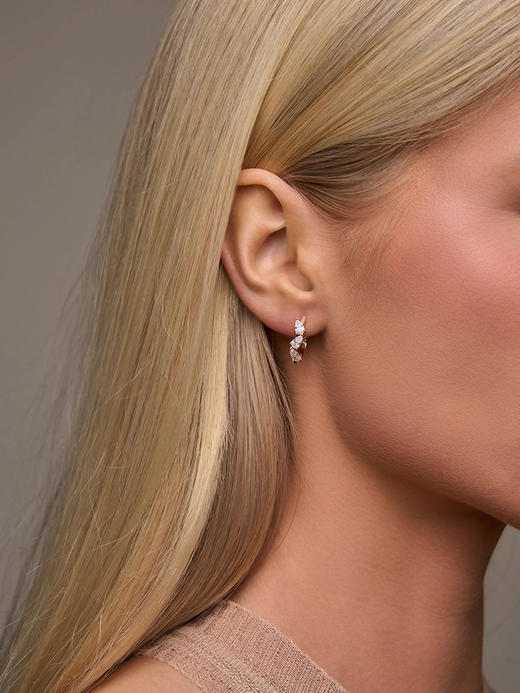 订购8周到｜Lili Claspe-Bryn-布林 金色 锆石 大号 耳环［美国设计师］ 商品图0