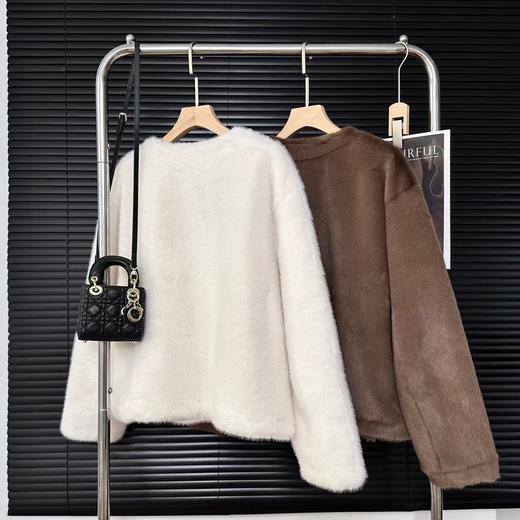 D120224冬季新款奶里奶气很好rua仿貂毛环保皮草毛毛外套 商品图1