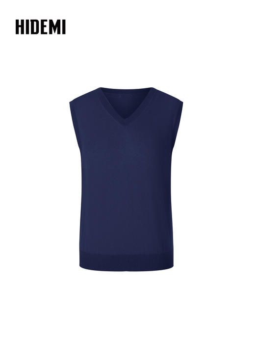 HIDEMI 澳洲进口美利奴羊毛系列60支极细精纺羊毛v领复古毛衣马甲 姜黄色 商品图4