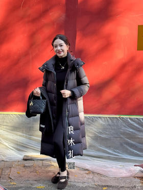 休闲——长款收腰鹅绒服（腰带）