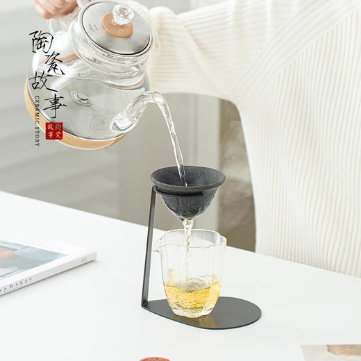 陶瓷故事无孔茶漏茶滤过滤网茶水分离公道杯茶漏一体支架泡茶神器 商品图0
