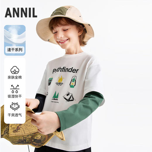 男童圆领长袖针织衫春季新款安奈儿童装EB611573 商品图0