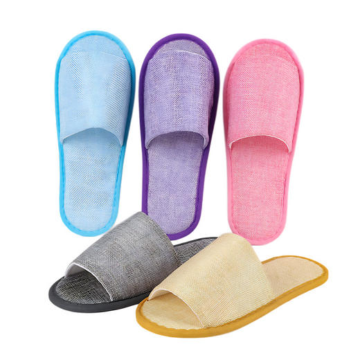 一次性拖鞋透气棉麻布防滑宾馆民宿客房一次性酒店拖鞋待客用批发 商品图4