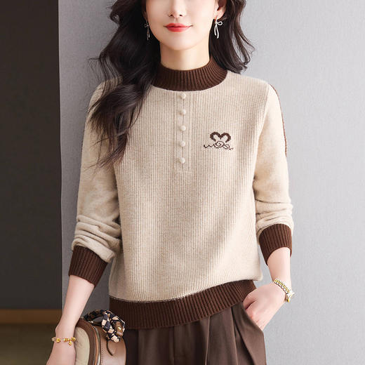 宽松毛衣洋气时尚针织衫上衣，内搭显瘦短款打底衫CC-101-92506 商品图1