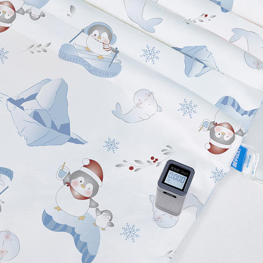 贝彤针织棉双胆被冰山企鹅/蘑菇美兔加厚款Cb2510蓝色120*150cm 商品图4