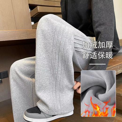 D120216加绒冬季潮流加绒宽松时尚运动男女情侣款卫裤 商品图7