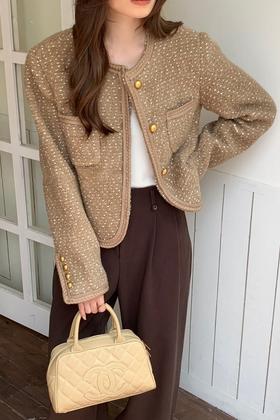 Le Malene 气质优雅小香风粗花呢短款外套 21893