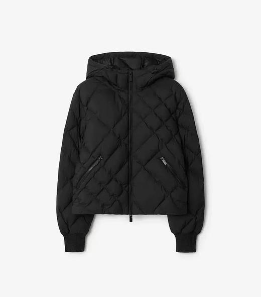 女士连帽绗缝蓬松鹅绒羽绒服。  黑色 粉色。自己备注号码 商品图2