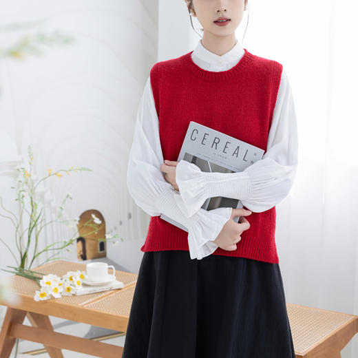 苏苏姐家素素简约背心手工DIY编织棒针羊毛自制毛线团材料包 商品图3